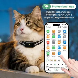 Pet GPS Tracker & Remote Monitor, Ip67 Waterproof Pet Locator, Anti-Lost Dog Cat Tracking Device, Sound Light Search + Step Counter