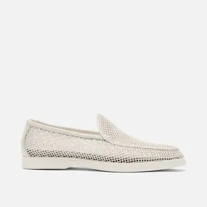 Alessandro White Mesh Venetian Loafers