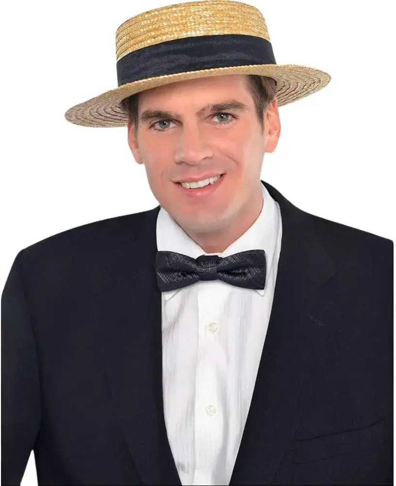 Boater Skimmer Hat - Pioneer - Christmas - 20's - Costume Accessory