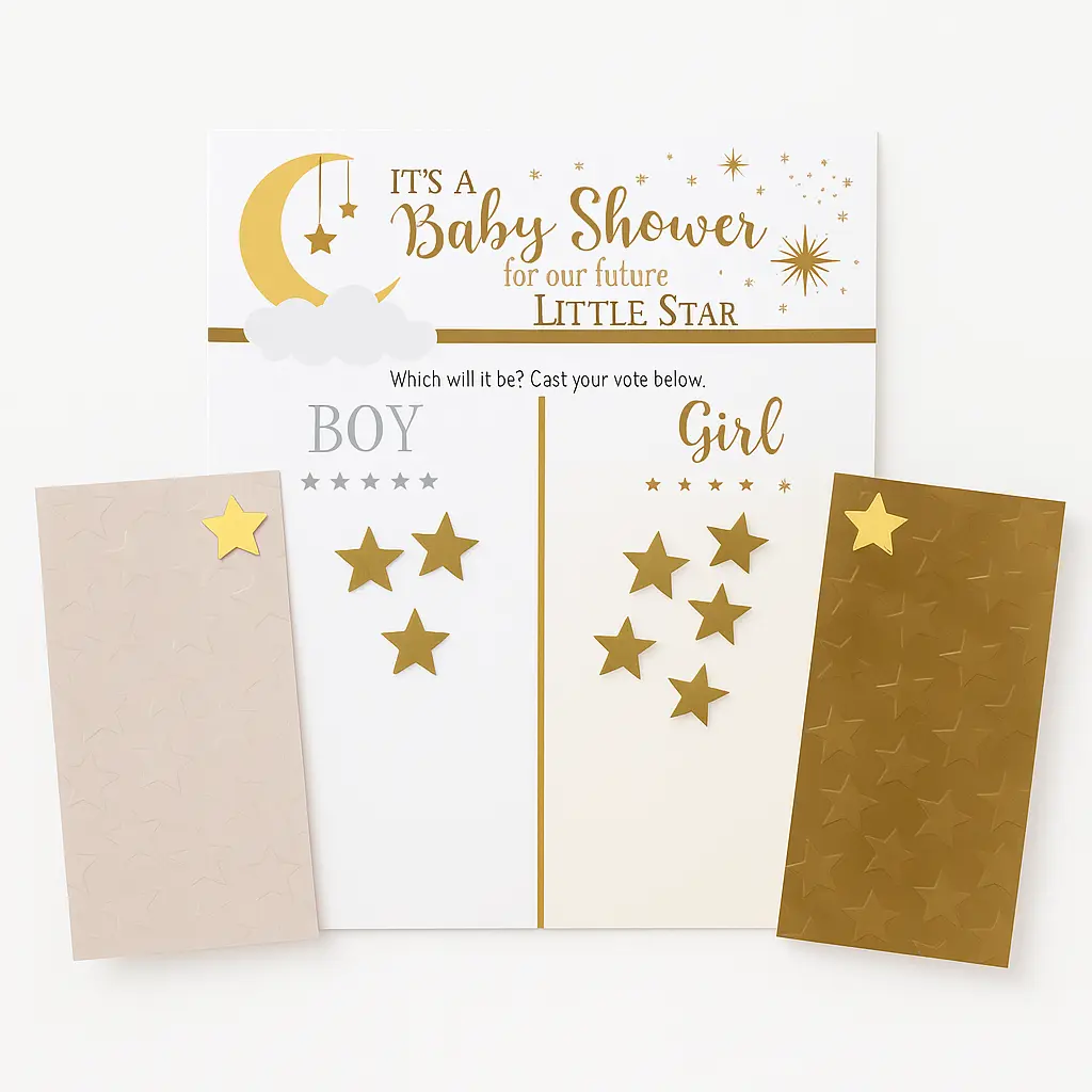 Twinkle Theme Gender Reveal Voting Board