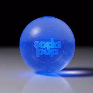 Sodapup Strobe Ball Ultra Durable PUP-X Chewing Floating & Retrieving Ball with Motion-Activated Strobe Light for Night Fetch FDA-Compliant Soft Chewy Synthetic Rubber