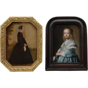 5X7 Antique Gold Picture Frame & 5X7 Vintage Brown Picture Frame, Bundle YULINK