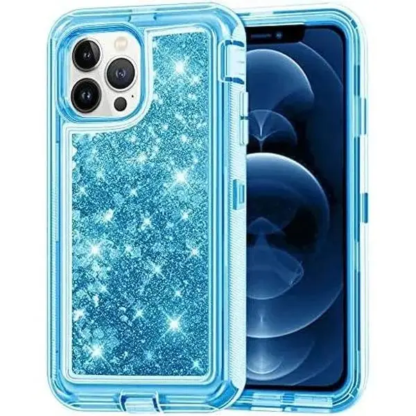 Entronix Heavy Duty Glitter Case for iPhone 14 Pro, Triple-Layer & Full Protection, Cover Smartphone