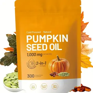 Pumpkin Seed and Saw Palmetto 1000mg 300 Softgels Cold-Pressed Pure Virgin Oil Dietary Supplement for Hair Growth Skin Health Urinary Comfort and Hormonal Balance
