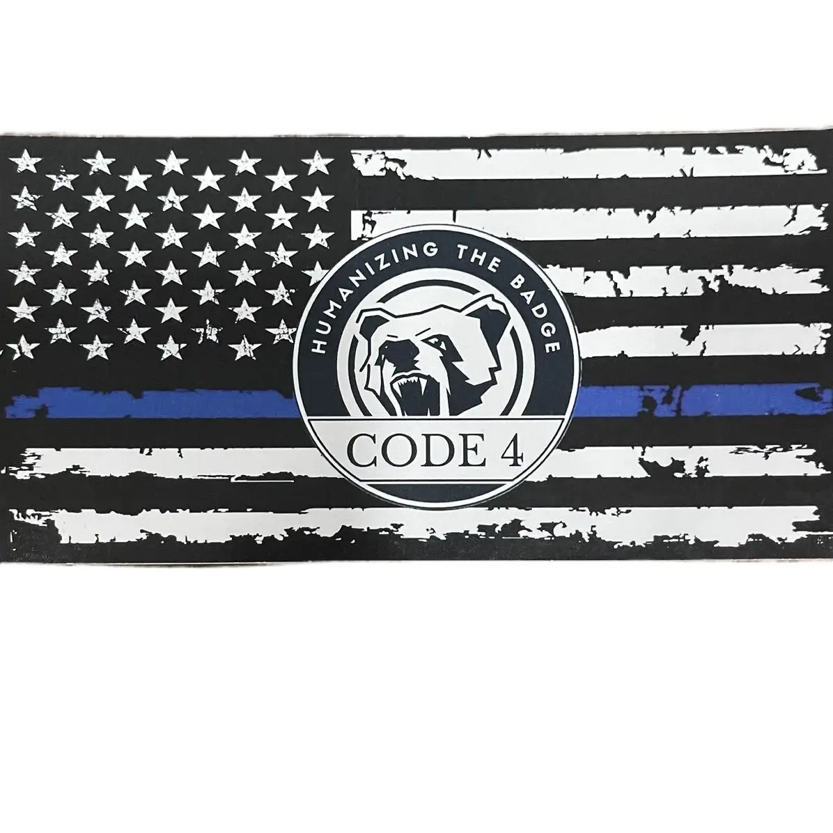 1 Piece Thin Blue Line Sticker, Code 4 Humanizing the Badge! Vehicle Exterior Decoration