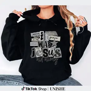 It Was Jesus All Along Long Sleeve Hoodie – Perfect for Daily Wear and Faith Gatherings