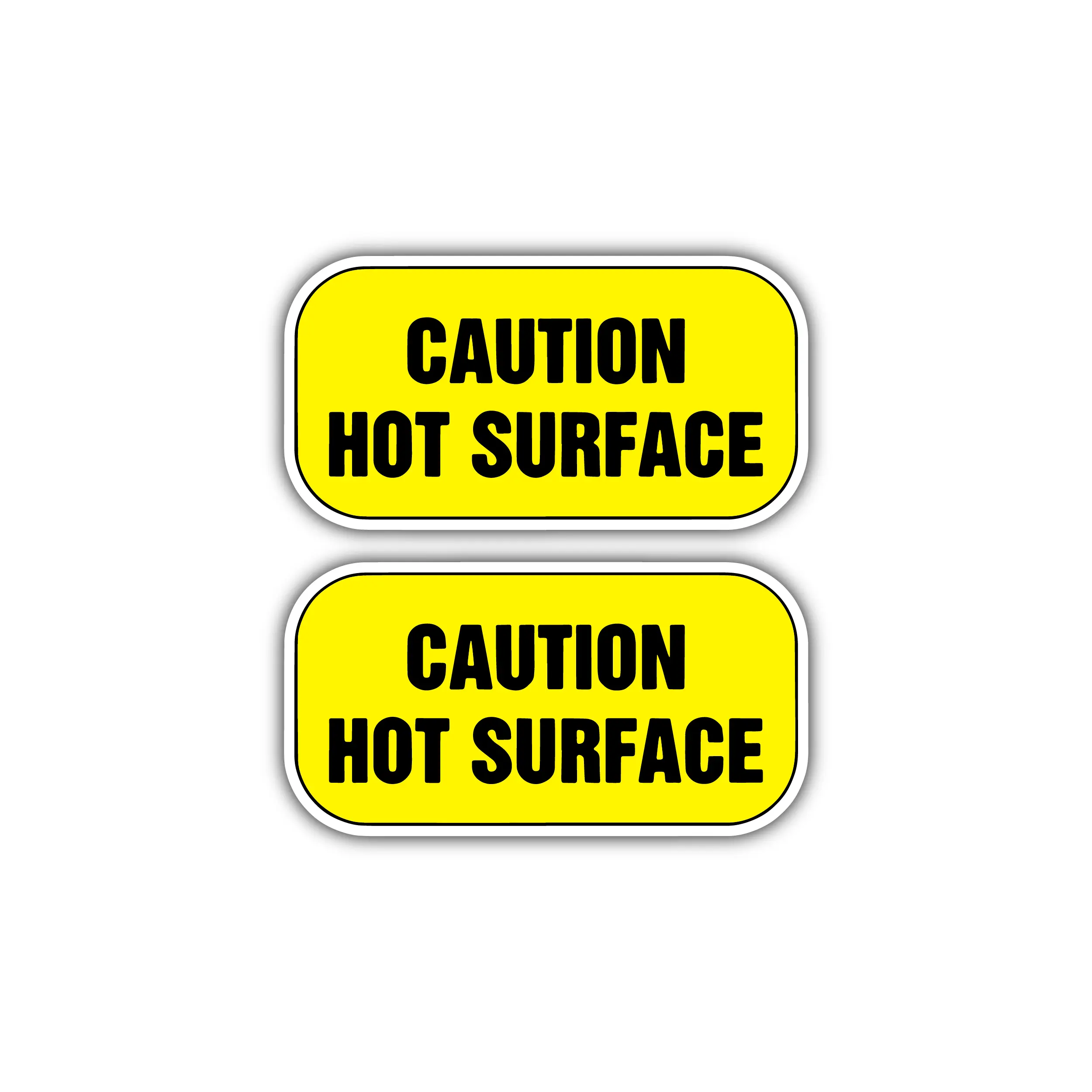 Caution Hot Sticker Warning Safety Signs (Pack of 2), for Restaurant and cafe Kitchens