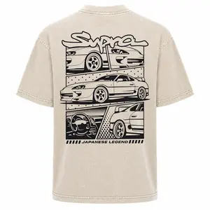 Men's Japanese Legend Supra 90s Vintage Graphic T-Shirt - Oversized, Short-Sleeve Streetwear Top with Funny Design for Vacation