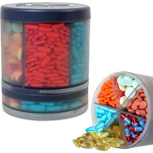 Monster Supplement Medication Pill Dispenser with 10 Adjustable Compartments - Extra Large Pill Bottle - Easy to Dispense (Monster Fit 10)