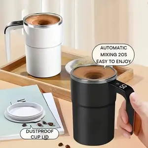 Upgrade Portable Coffee Stirring Cup, Insulated Mug with Stirrer and Lid, Leak-Proof Design, USB Rechargeable, Fashion Travel Tumbler