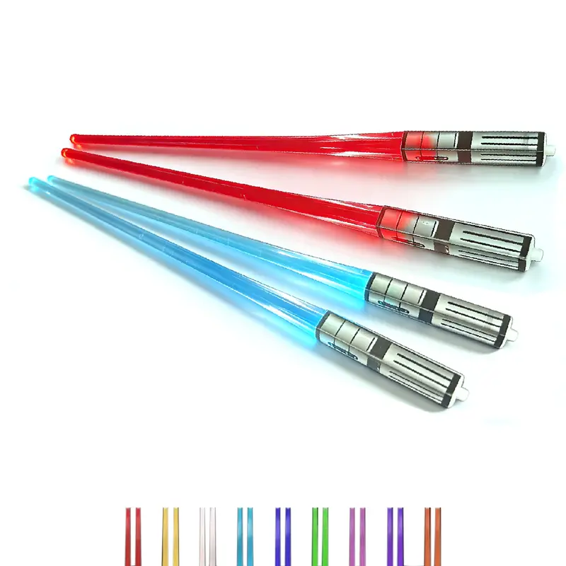 Chop Sabers LED Luminous Sword-Style Chopsticks | 2-Pair Reusable Light-Up Set with Multi-Color Glow 8 Color , Food-Safe Material & Elegant Gift Box - Perfect for Sushi Nights, Parties & Unique Gifts