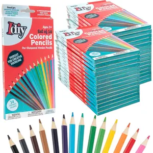 Idiy Individually Packaged Boxes of 14 Colored Pencils (30 Packs, 420 Total)- Safety Tested, For Kids, Teachers, Art Class Pack Classrooms, Restaurants, Back to School Supplies, Craft Project & Gifts