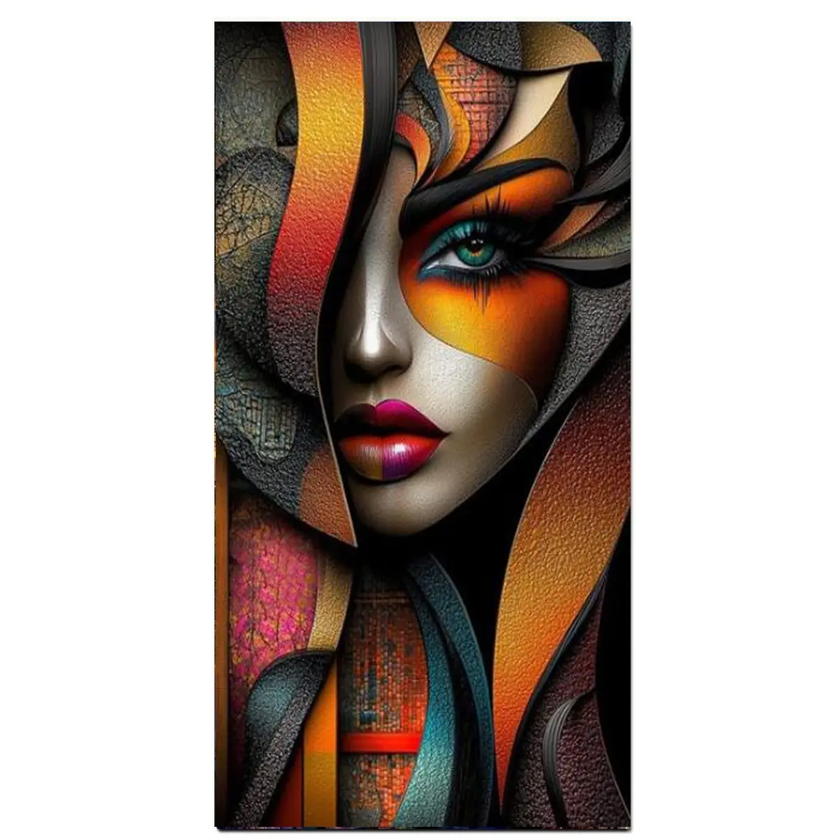 Portrait of an African Woman Diamond Painting for Adults 5D Full Round Drill Diamond Art Kit DIY Gem Painting Set Bedroom Living Room Wall Decor Gifts, Crafts