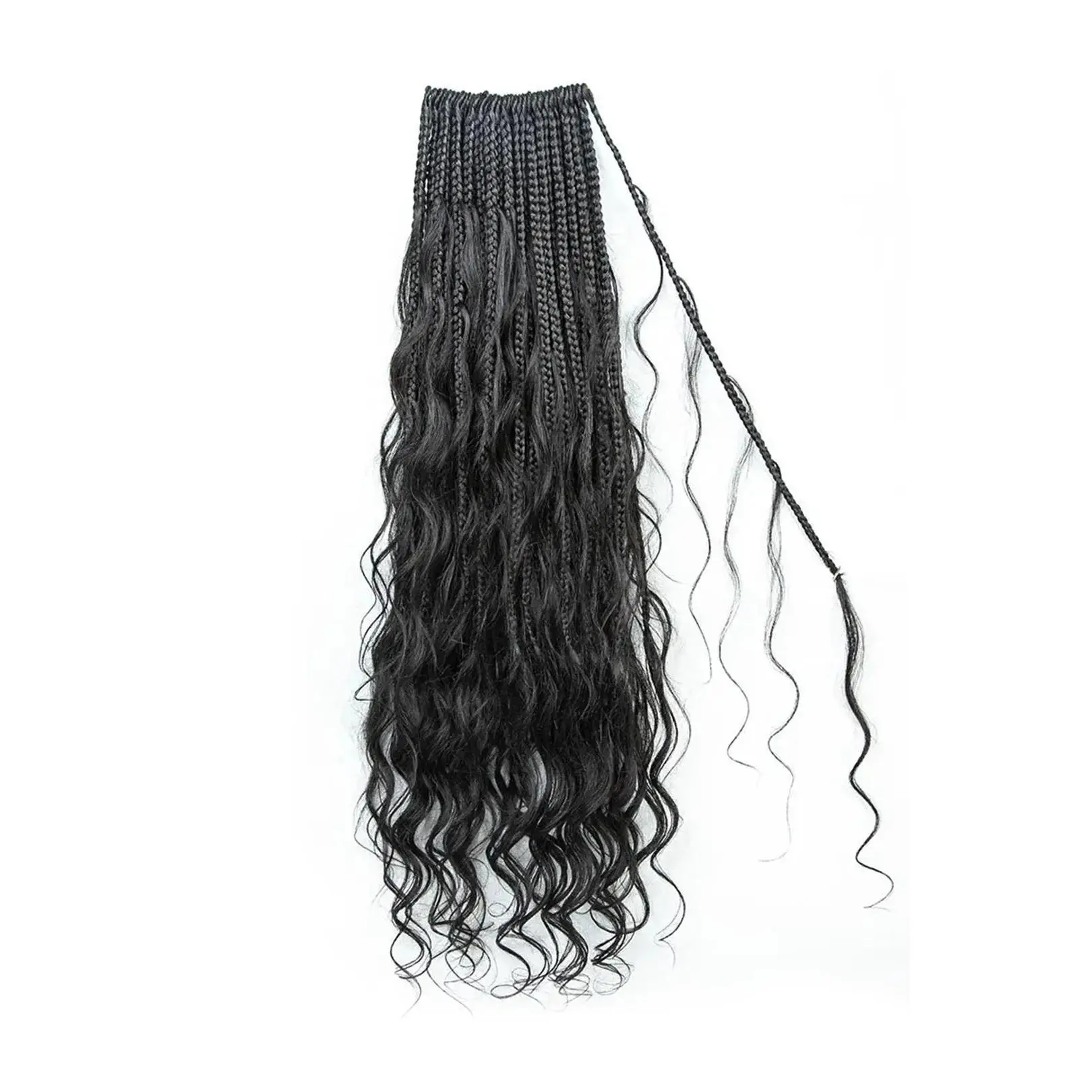 Ygwigs Crochet Mermaid Braids with Human Hair Curls Pre-Looped Loose Wave Ygwigs Crochet Mermaid Braids with Human Hair Curls Pre-Looped Loose Wave