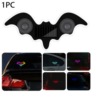 Solar powered Colorful Bat Light Car Atmosphere Light Wireless Decoration LED Warning Light Devil Bat Car Interior Decoration