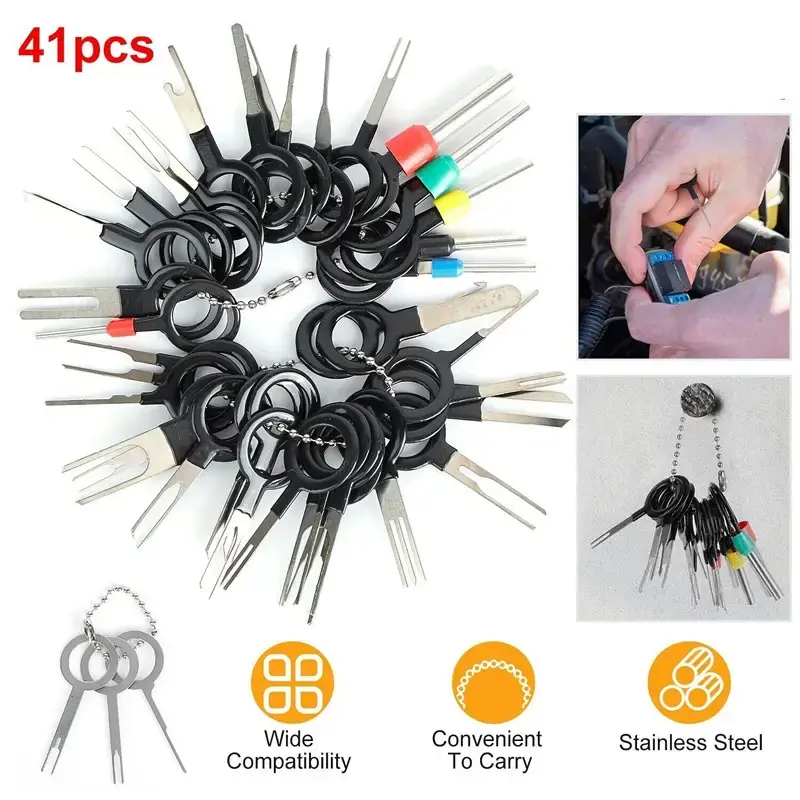 41-Piece Terminal Removal Tool Set with Pliers, Small Wire Cutter, Electronic Circuit Cutting, DIY Electrical Tools, 3.5 Inch Pliers