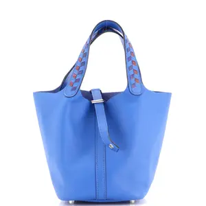 Pre-owned HERMÈS material Bucket Bags Hermes Picotin Lock Bag Tressage Epsom PM by Rebag