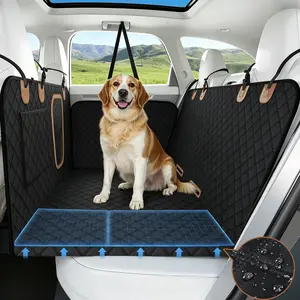 Benazcap Dog Truck Seat Cover for Back Seat, Hard Bottom Dog Hammock for Car, Waterproof Seat Protector,Universal XL Size Fits for Car/Truck, Easy to Install Washable,summervibes,petlovers