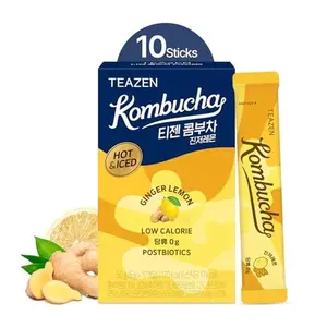 TEAZEN Shine Muscat Kombucha Powder, Electrolyte Powder & Hydration Drink Mix, Sugar Free, Live Probiotics & Prebiotics, On-the-Go 10 Packets, 1.76oz