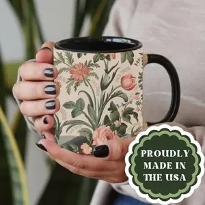 Subtle Fuck Trump Ceramic Mug, Floral Anti Trump Political Coffee Cup, Liberal Democrat Gift Idea, tea, ceramic mug, funny office, funny trump mug