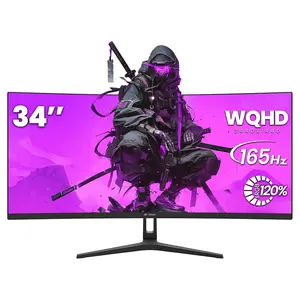 34” Curved 165Hz WQHD Ultra-Wide Gaming Display – 3440×1440, FreeSync, 120% sRGB, HDMI/DP Ports, VESA Wall-Mountable