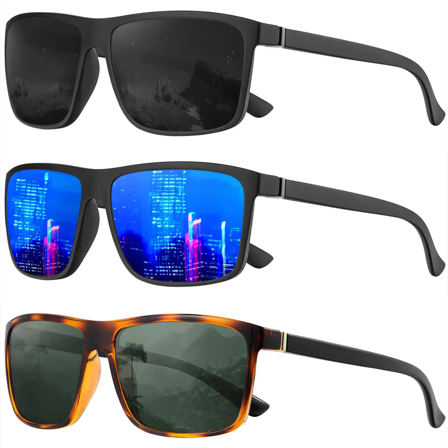 (3 Pack) Black/Dark Blue/G15
