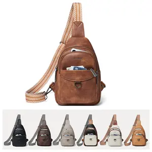LATMAP Versatile Crossbody Bags for Women Men, Faux Leather Everyday Purse Shoulder Bag with Adjustable Strap, Handbags Tote Chest Sling Bag for Travel Essentials Work Daily Use, Gift for Her Mom Summervibes