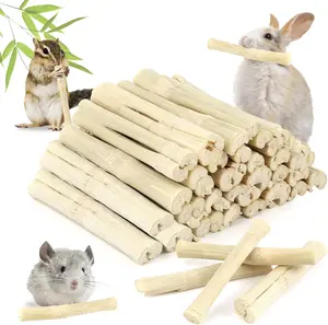 300g Natural Bamboo Chew Sticks for Rabbits - Moderate Hardness Small Animal Teeth Grinding Toys & Molar Treats for Teeth Growth, Suitable for Chinchillas