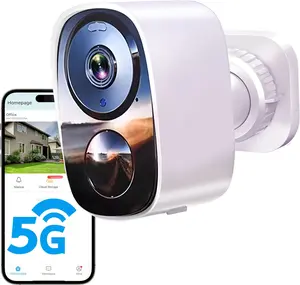 2.4G & 5G 2K Wireless Outdoor Security Camera, Free Cloud Storage, 2-Way Talk, AI Motion Detection, Spotlight Siren Alarm, Waterproof Infrared Night Vision Alexa Compatibility