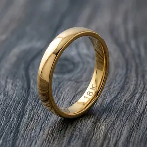 18K gold-plated engagement ring for men and women. Plain ring. Engagement ring. Wedding ring.