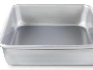 Martha Stewart Everyday Bakeaway 9 Inch Square Carbon Steel Non-Stick Baking Pan in Silver for Perfect Bakes Oven Safe & Durable Design 9in Length Width 1.8in Height 70 oz Capacity Kitchen Nonstick