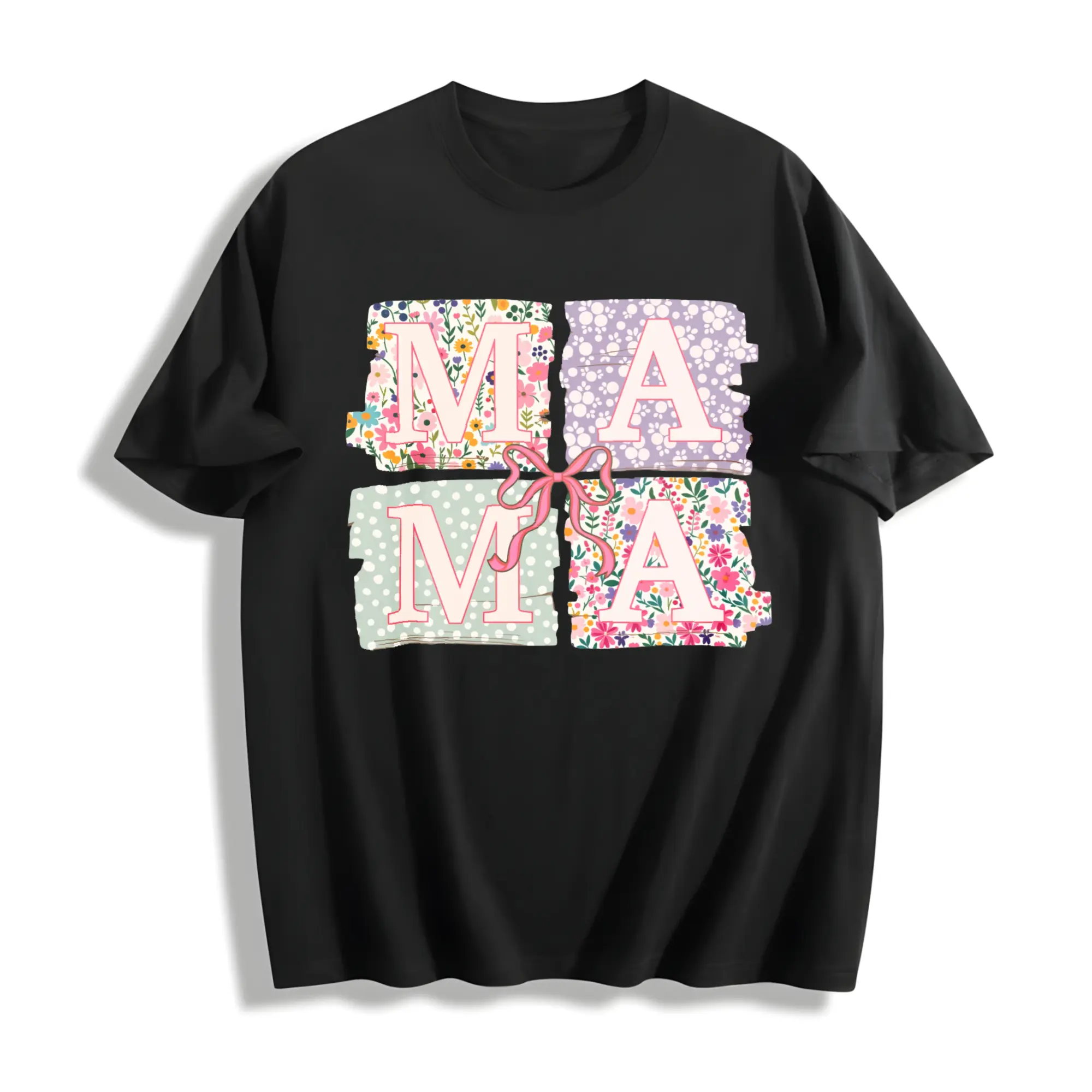 Mama TShirt, Coquette Bow Mama T-Shirt, Floral Mom Tshirt, Spring Mama TShirt, Springtime Mom Tee, Mothers Day Gift, New Mom