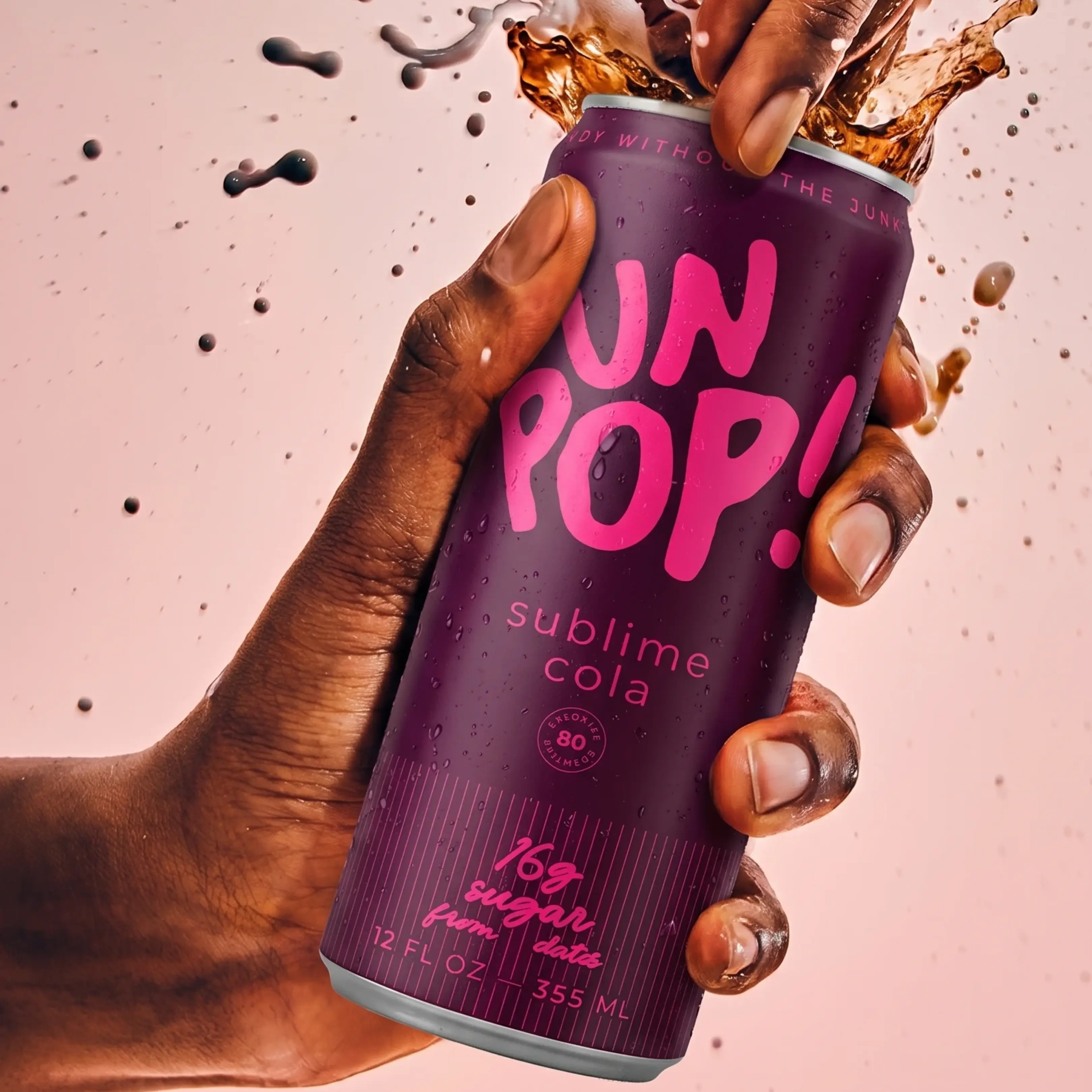 unPop! Sublime Cola 12oz Soda Cans - All-Natural, Date-Sweetened Low Sugar Beverage, Nonalcoholic Sparkling Drink