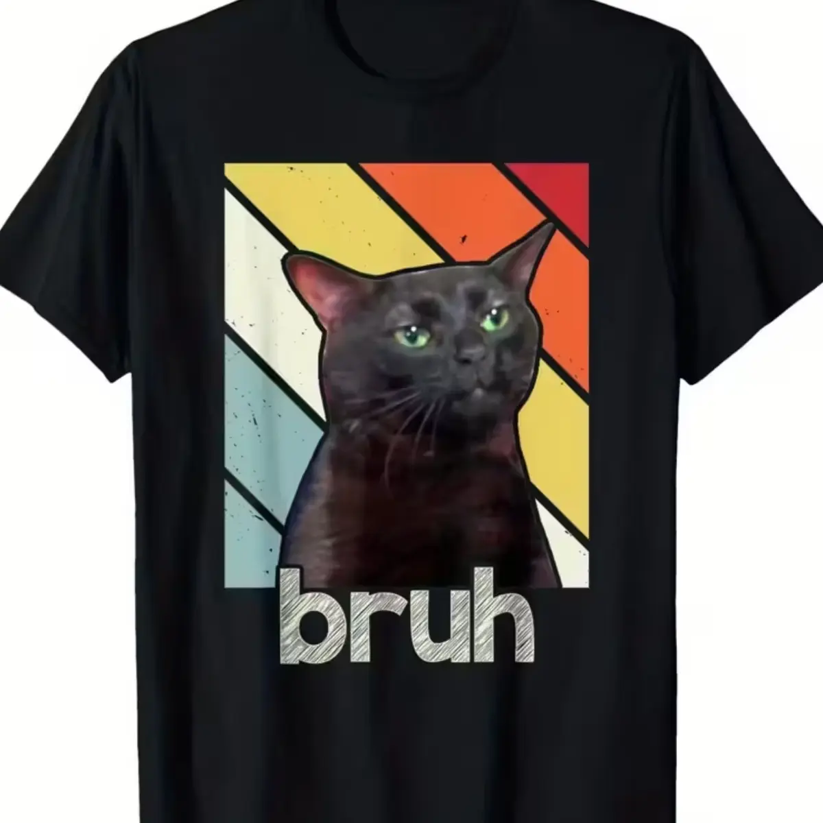 Unisex T-shirt with fun brother and cat emoji patterns, pure cotton, cute, loose, comfortable casual wear, round neck, printed T-shirt.