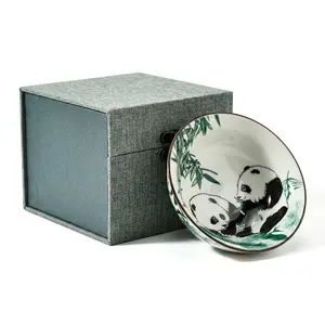 Aesthetic Handmade Blue White Tea Cups | Panda/Great Wall/Dragon Design Tea Set