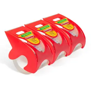 Packing Tape with Dispenser Clear Noiseless Packaging Tape for Shipping Moving Strong Sealing Adhesive Tapes for Storage 1.96 inch x 33 Yards 1” Core 3 Pack