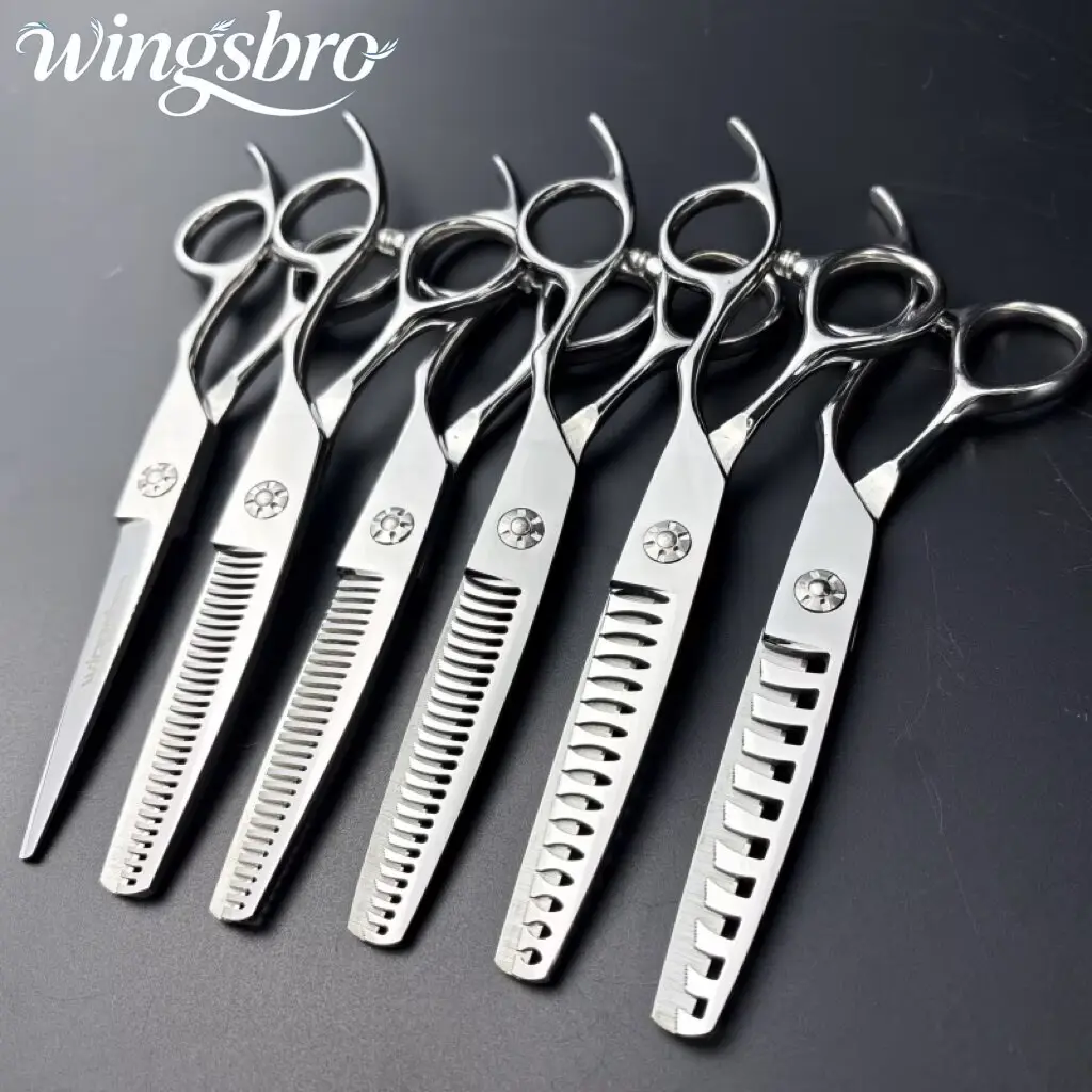 6 inches Haircutting Thinning Scissors, wingsbro Professional Thinning Barber Shears