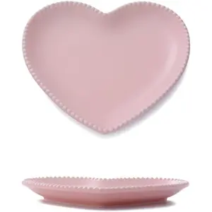 7" Elegant Ceramic Heart-Shaped Dessert Plate – Perfect for Kitchen & Party. 1 Piece