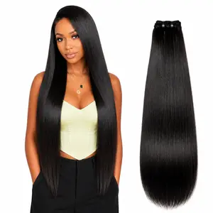 Soft Full Human Hair Bundles, Natural Color Weave Hair Extensions, Thick Ends