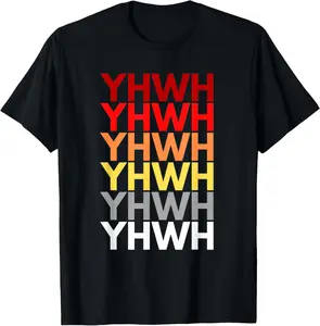 100% Cotton Fashion Garment YHWH in Hebrew Meaning Tetragrammaton God Yahweh Faith Based T-Shirt