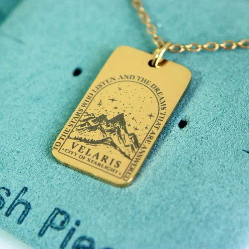 Velaris Necklace ACOTAR Inspired Jewelry To the Stars Who Listen Pendant City of Starlight Fantasy Bookish Gift Tarnish Resistant Stainless Steel 25x15 MM