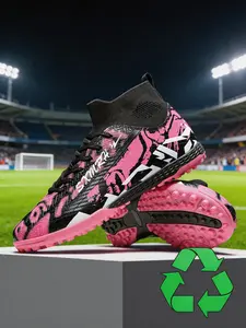 Unisex High-Top Football Cleats, Comfortable Breathable Sneakers, Ideal for Training and Matches, Perfect for Grass and Mud Fields