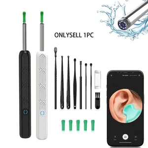 Ear Wax Remover with Camera and Lighting Ear Cleaner with 8pcs Ear Wax Removal Kit, Ear Cleaner Ear Wax Removal Tool, Camera Ear Cleaning Kit with 5 Scoops for All Cell Phones, Ear Pick Set