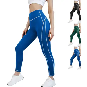 Mundoven Women's casual High Waisted Leggings Contrast Binding Letter Patched Workout Running Yoga Pants，Swim Pants with Pockets Long Swim Leggings High Waisted Swimming Pants