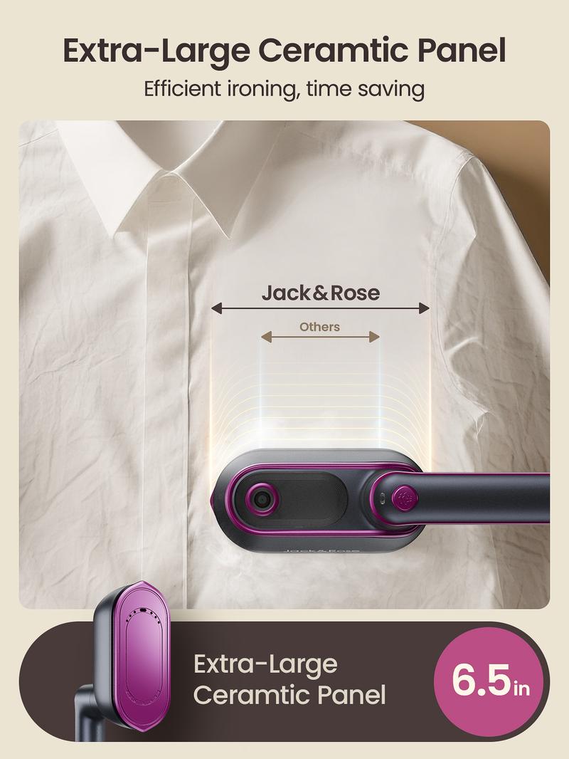 Jack&Rose 2-in-1 Steam Iron & Clothes Steamer - Handheld Portable Garment Wrinkle Remover, Fast Heat-Up, Large Soleplate, 150ml Water Tank - Lightweight for Home, Travel, Christmas gifts Jack&Rose 2-in-1 Steam Iron & Clothes Steamer - Handheld Portable Garment Wrinkle Remover, Fast Heat-Up, Large Soleplate, 150ml Water Tank - Lightweight for Home, Travel, Christmas gifts