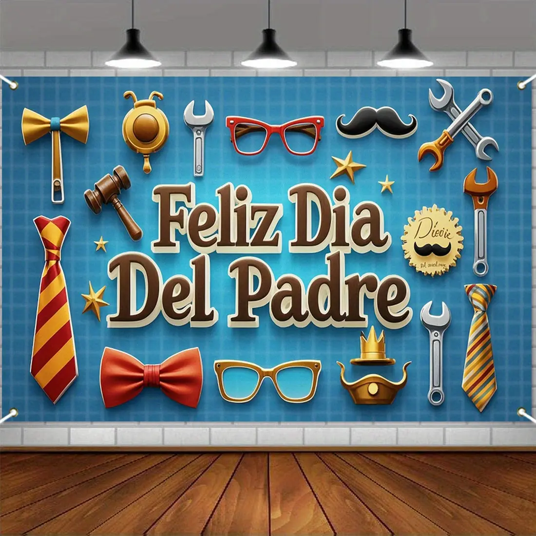 Hispanic Theme Feliz Dia Del Padre Tapestry - Lightweight Printed Artwork Banner, Home Decor Backdrop for Father's Day Celebration, Photography Background, Room