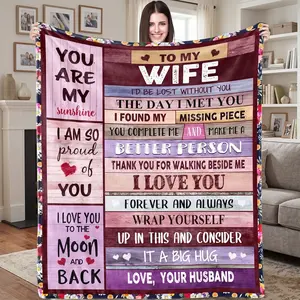 [mothers day gift ideas] Blanket Gifts for Wife Romantic Anniversary Birthday Gifts for Wife Her I Love You Presents for Wife from Husband to My Wife Warm Gifts for Christmas Valentine's Mother's Day