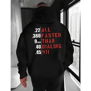 Faster Than Dialing 911 Hoodie & T Shirt – Tactical Gun Humor Hoodie for Men – Streetwear