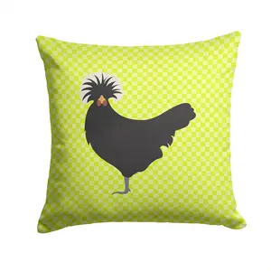 Polish Poland Chicken Green Throw Pillow - 14x14 Decorative Pillow – Art for Your Home & Patio BB7660PW1414