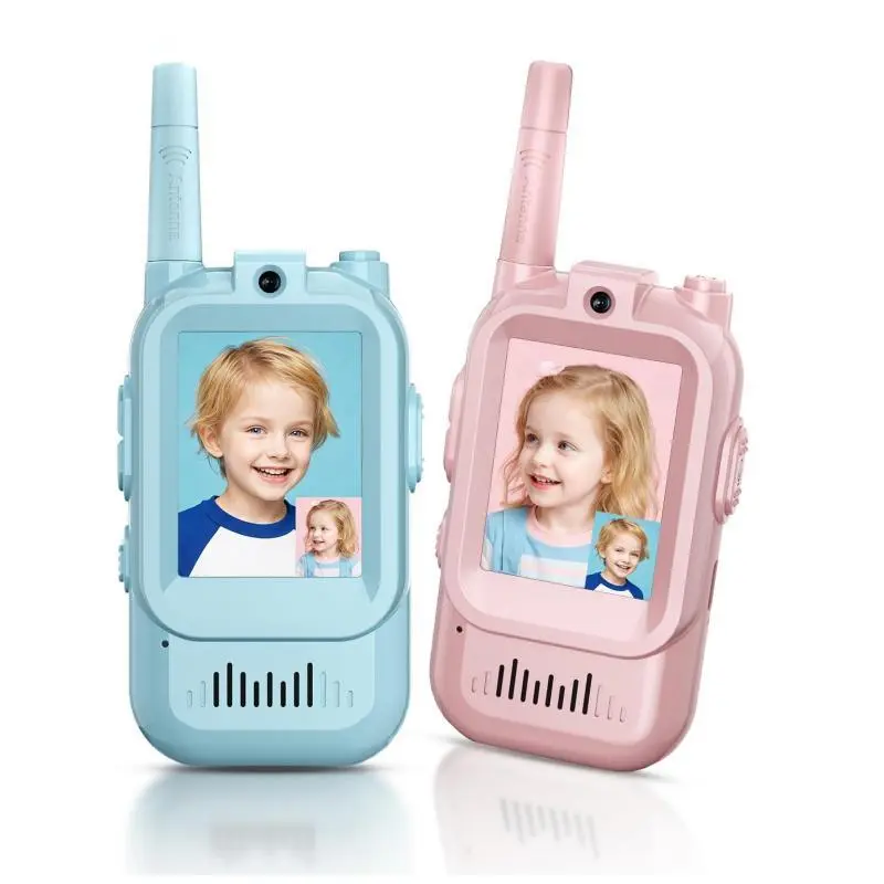 Walkie Talkies for Kids, Handheld 2 Pack Rechargeable Video Intercom Kids Walkies Talkies, Indoor Outdoor Toys for Family Games, Outside, Camping, Hiking for Boys Girls Ages 3-12, Christmas gift, Birthday gift, New year gift